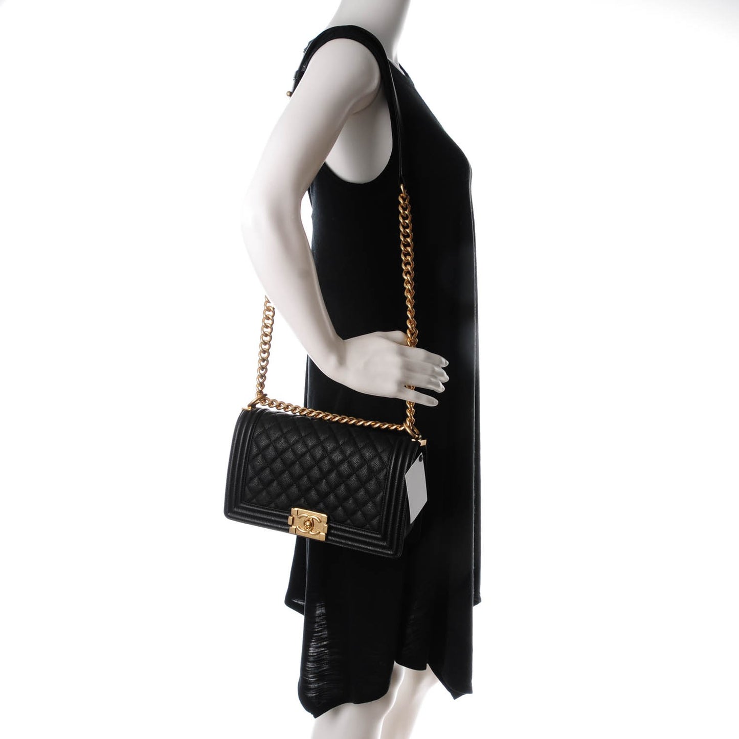 Caviar Quilted Medium Boy Flap Black