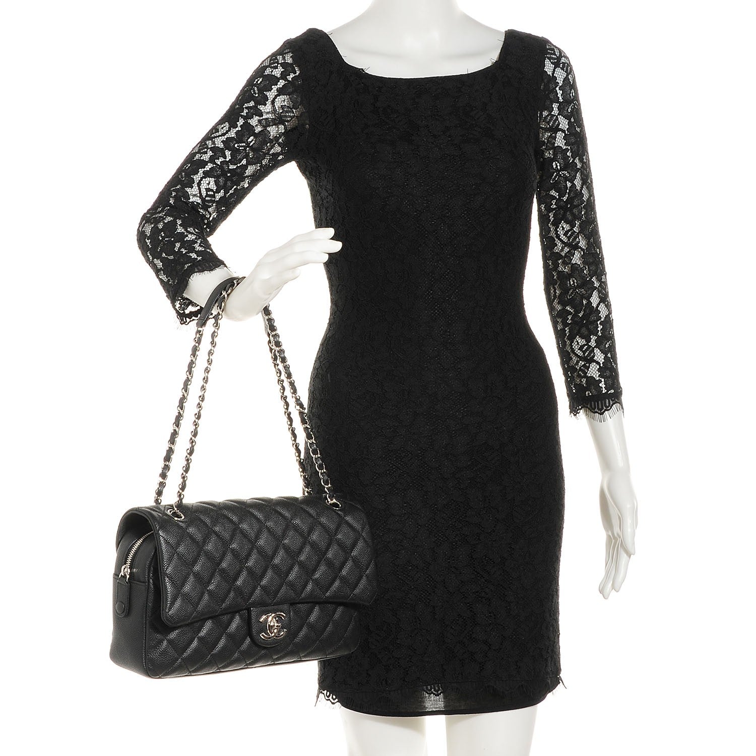 Chanel Caviar Quilted Jumbo Easy Flap Black 2 of 9