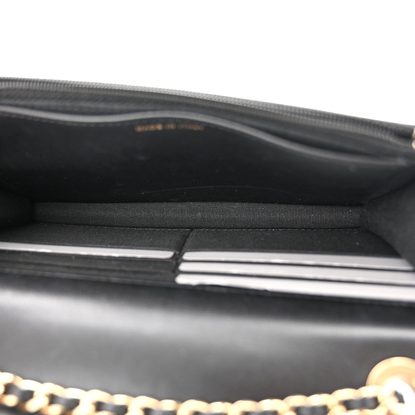 Lambskin Quilted Trendy CC Wallet On Chain WOC Black