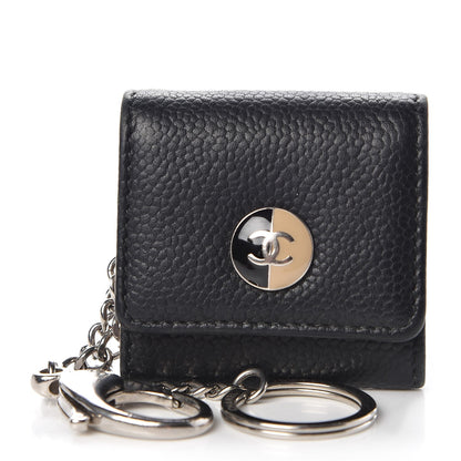 Chanel Caviar Photo Holder Key Chain Bag Charm Black 1 of 10