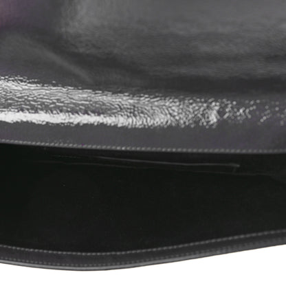 Saint Laurent Textured Patent Monogram Large Belle De Jour Clutch Grey 5 of 8