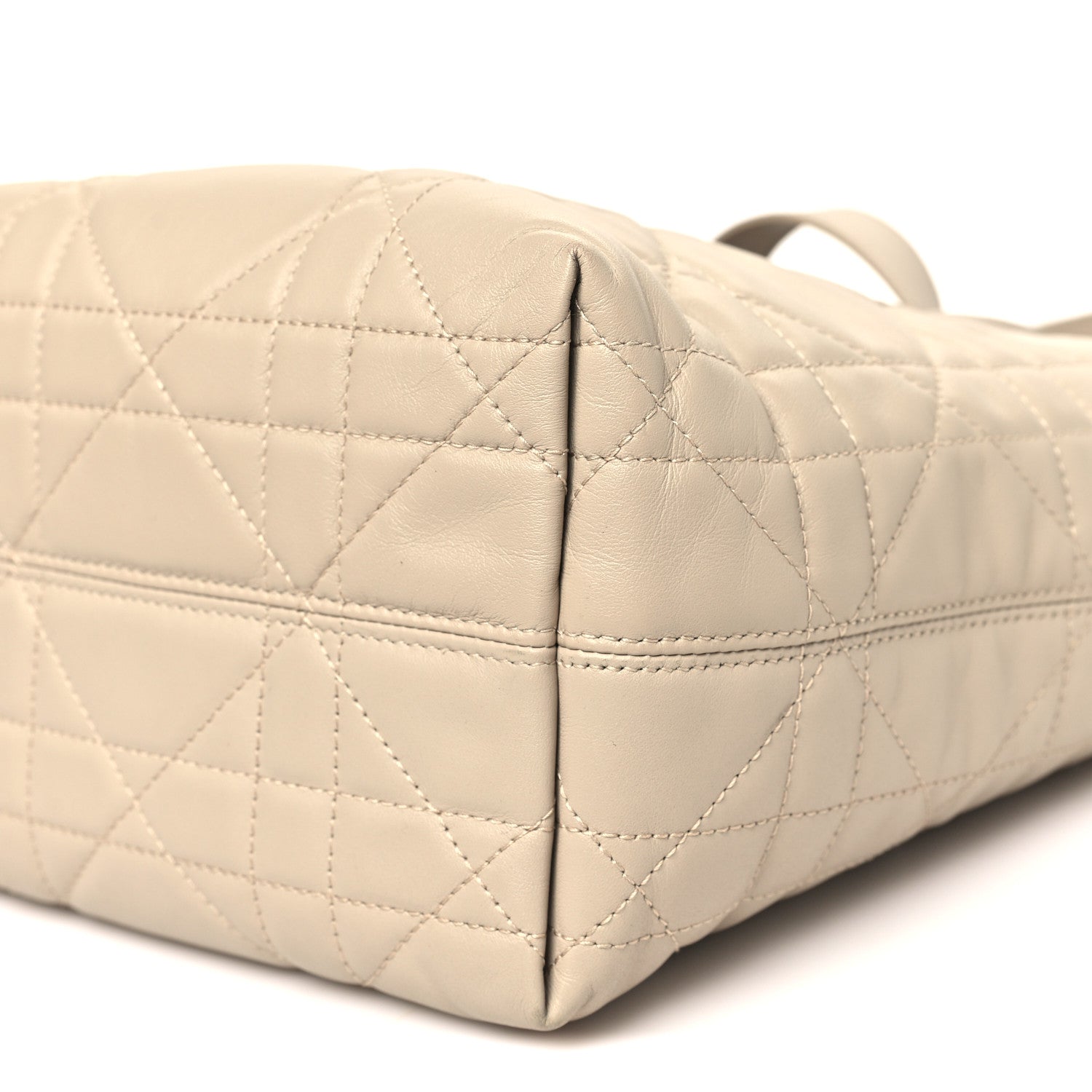 Christian Dior Calfskin Macrocannage Small Toujours Vertical Tote Powder Beige 10 of 11