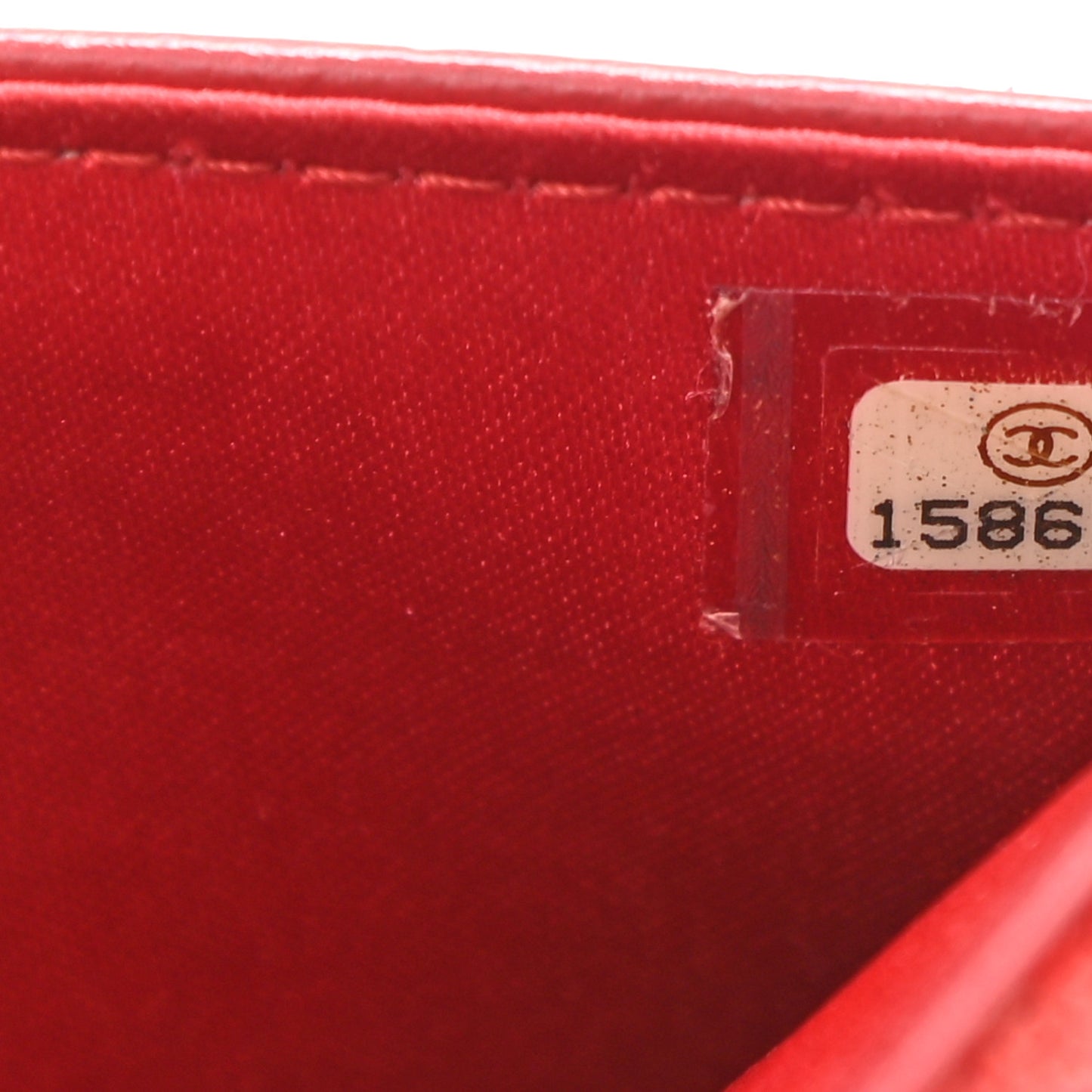 Lambskin Camellia Embossed Wallet On Chain WOC Red