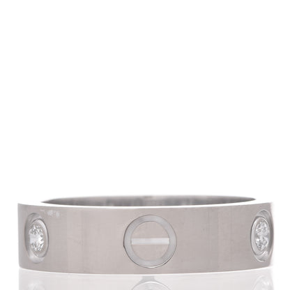 Cartier 18K White Gold 3 Diamond 5.5mm LOVE Ring 57 8 3 of 5
