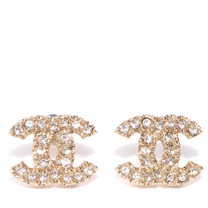 Chanel Crystal CC Earrings Gold 1 of 7