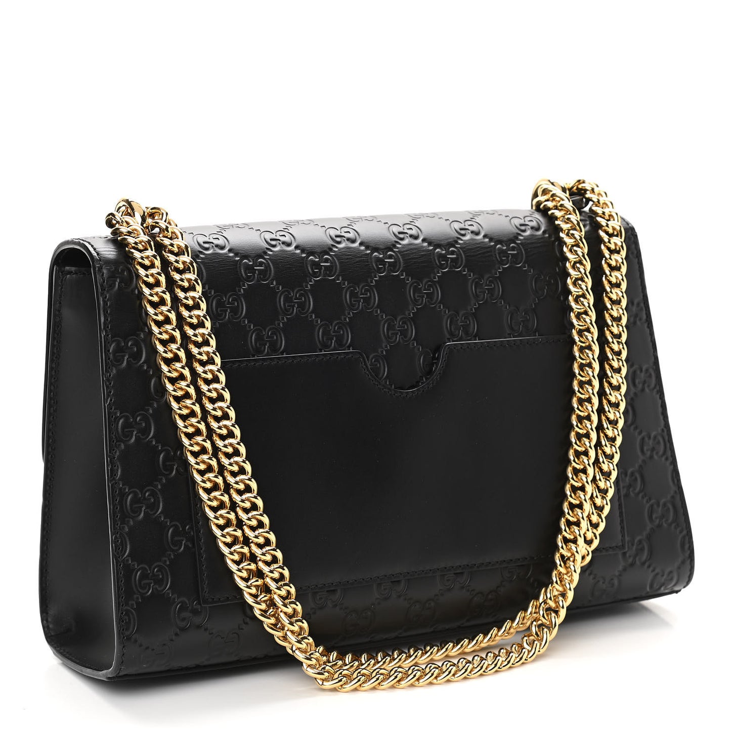 Guccissima Medium Padlock Shoulder Bag Black