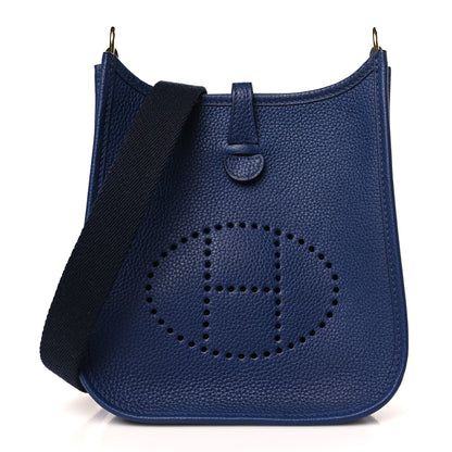 Hermes Taurillon Clemence Amazone Evelyne TPM Blue Saphir Blue Indigo 1 of 10