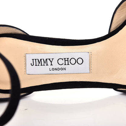 Jimmy Choo Suede Annie 85 Sandals 38 Black 9 of 10