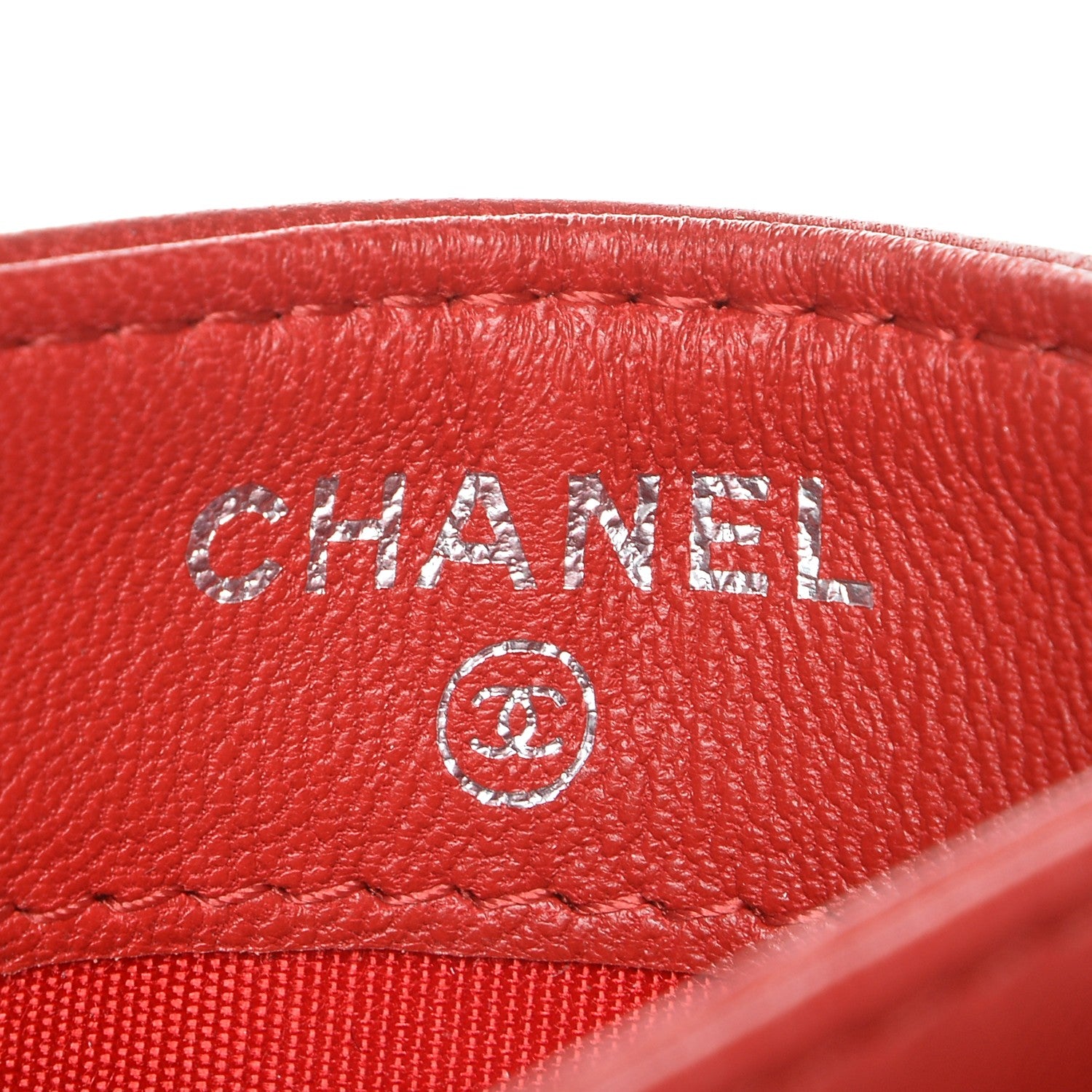 Chanel Lambskin Quilted CC Crossing Card Holder Red 7 of 8