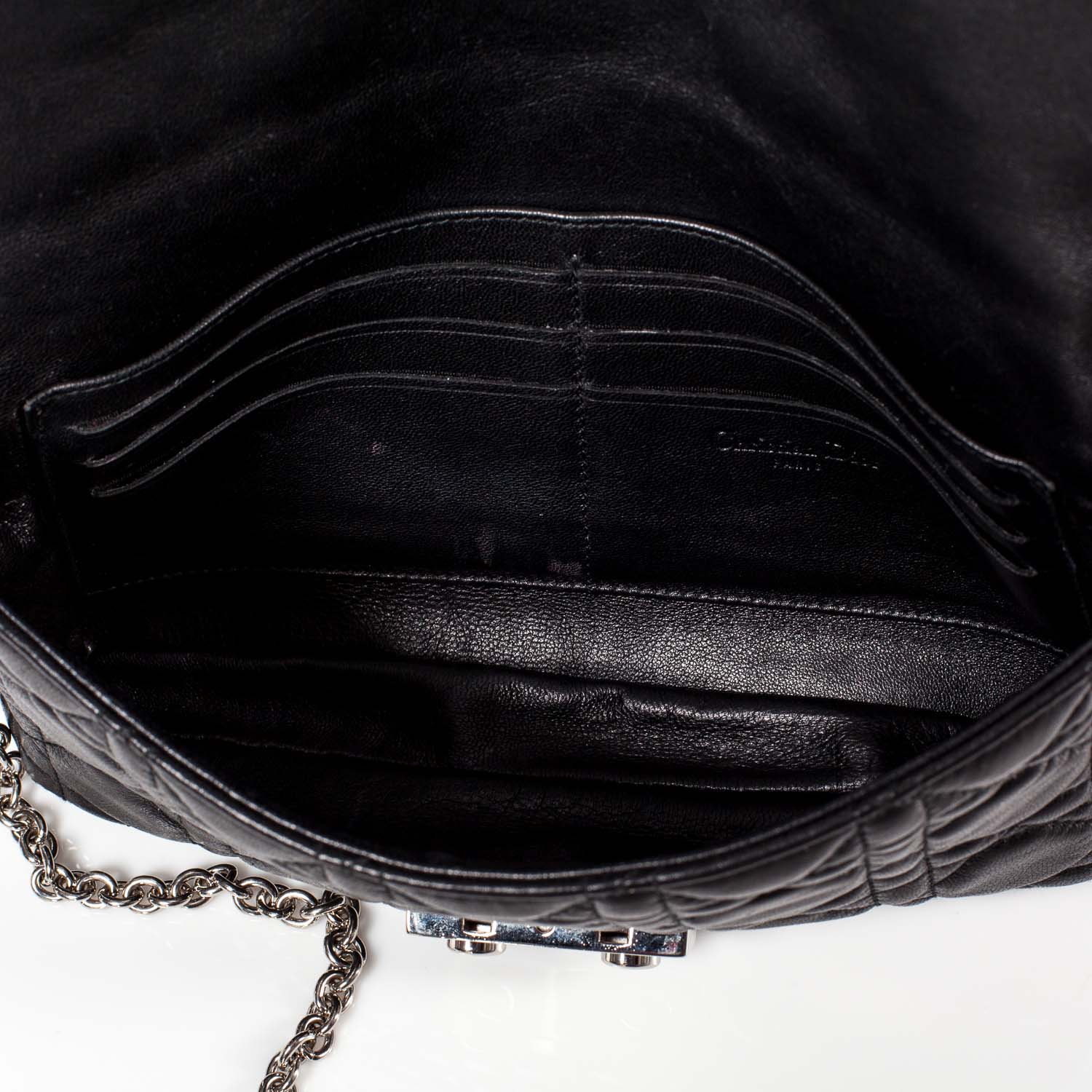 Christian Dior Lambskin Cannage New Lock Pouch Black 6 of 8