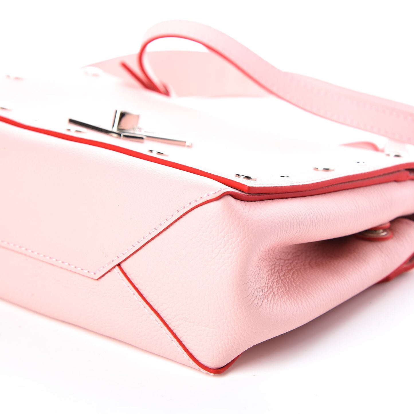 Soft Calfskin Lockme II Chain Rivets BB Rose Ballerine