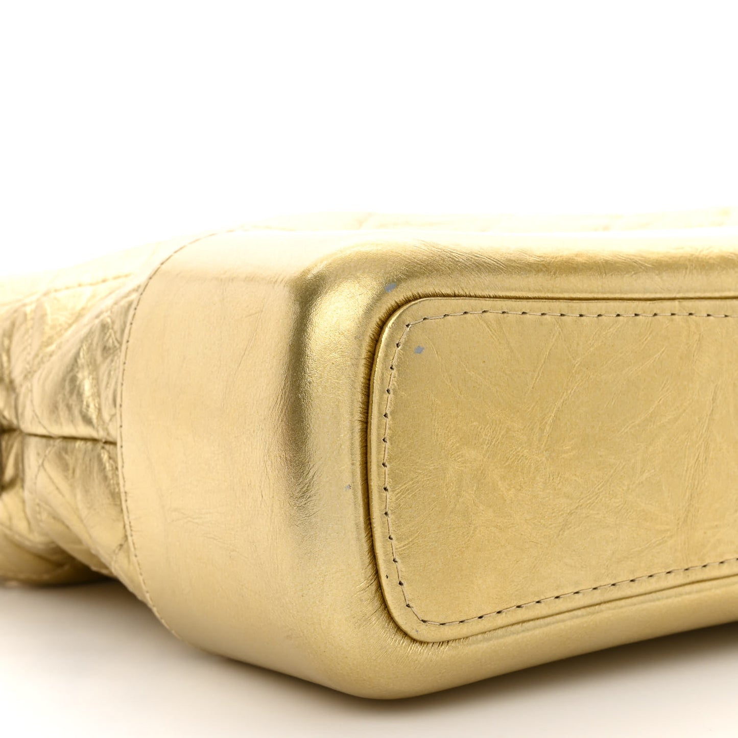 Metallic Lambskin Calfskin Quilted Medium Gabrielle Hobo Gold