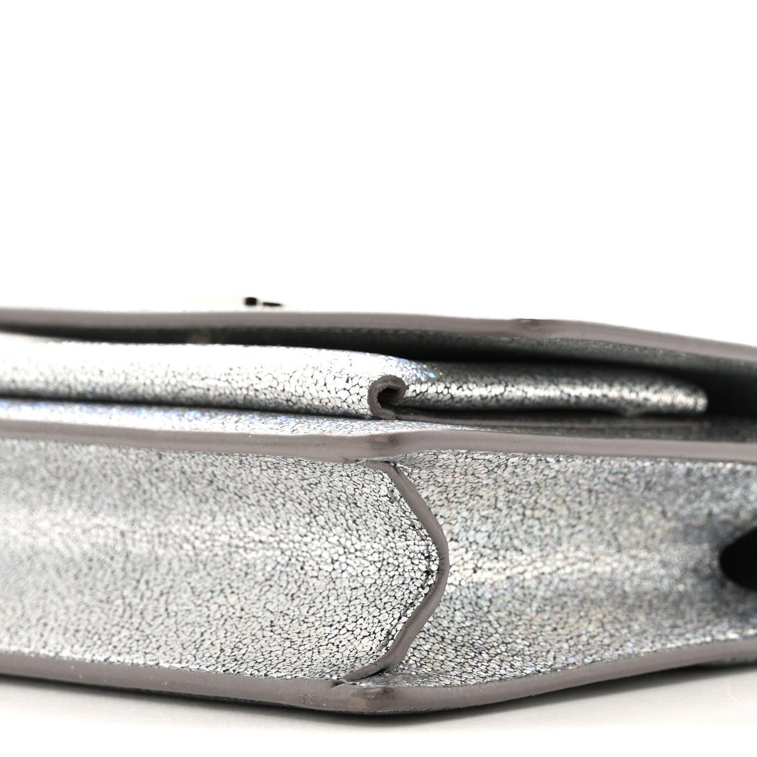 Saint Laurent Metallic Crackled Calfskin Monogram Sunset Chain Wallet Star Light 10 of 13