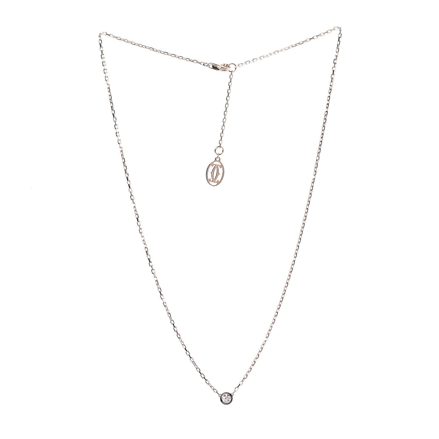 18K Pink Gold Diamond SM D'Amour Pendant Necklace