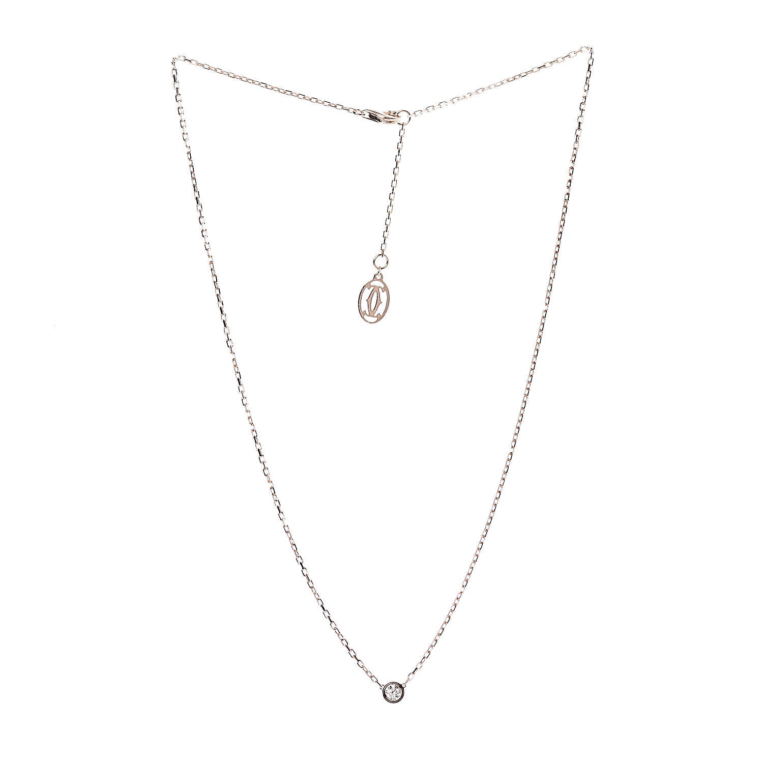 Cartier 18K Pink Gold Diamond SM D'Amour Pendant Necklace 3 of 6