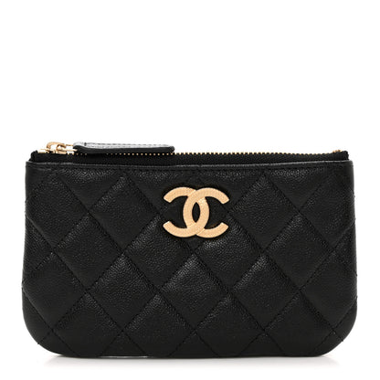 Chanel Caviar Quilted Studded CC Small Pouch Black 1 of 8