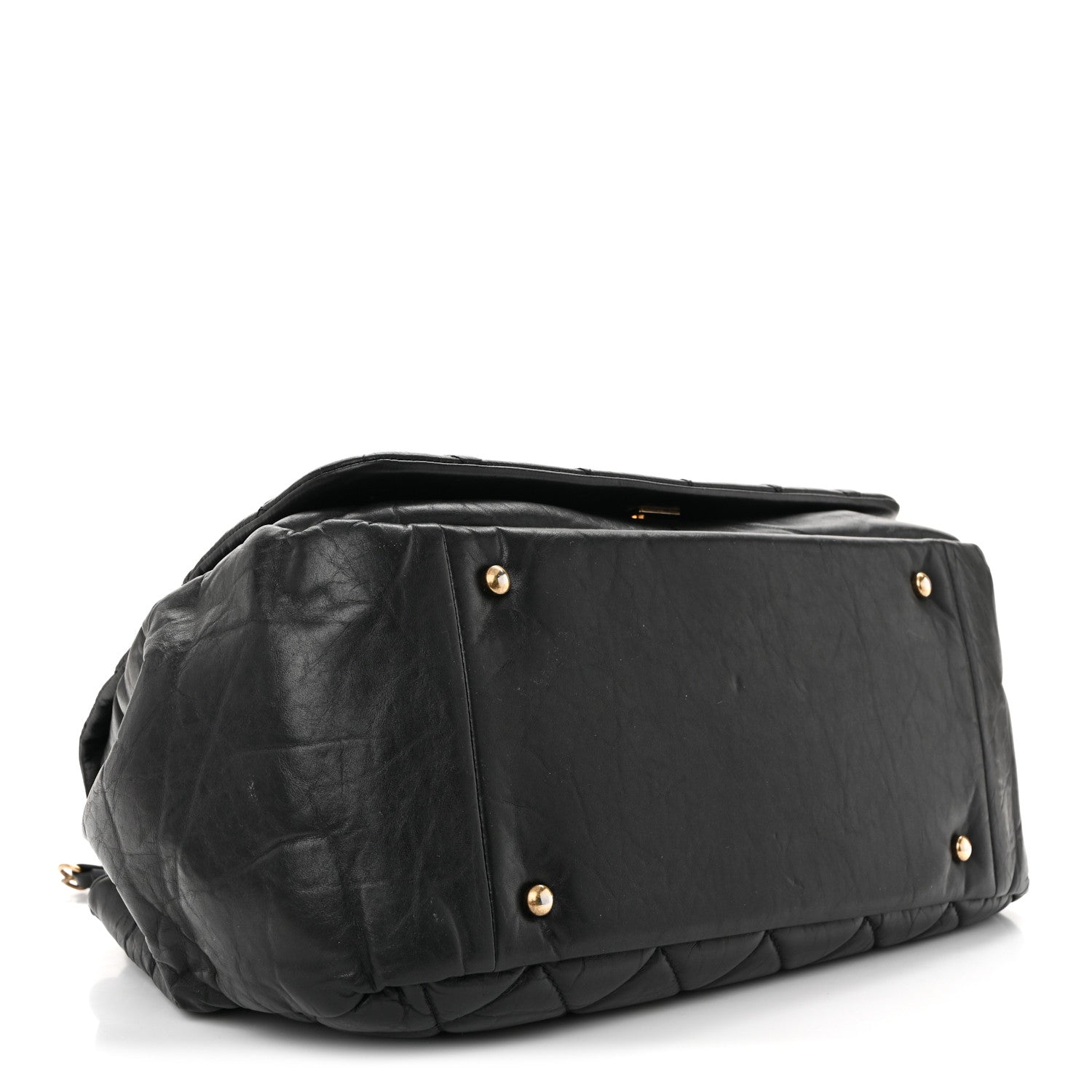 Chanel Aged Calfskin Quilted Large Pondichery Flap Black 4 of 10