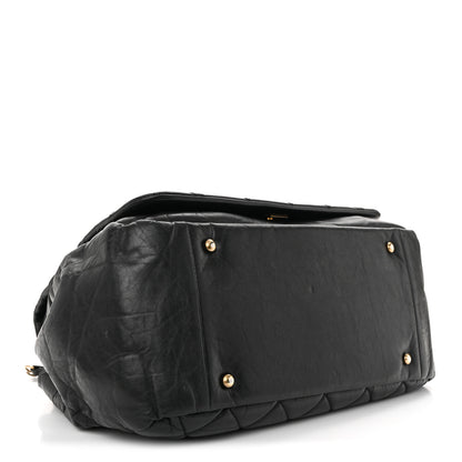 Chanel Aged Calfskin Quilted Large Pondichery Flap Black 4 of 10