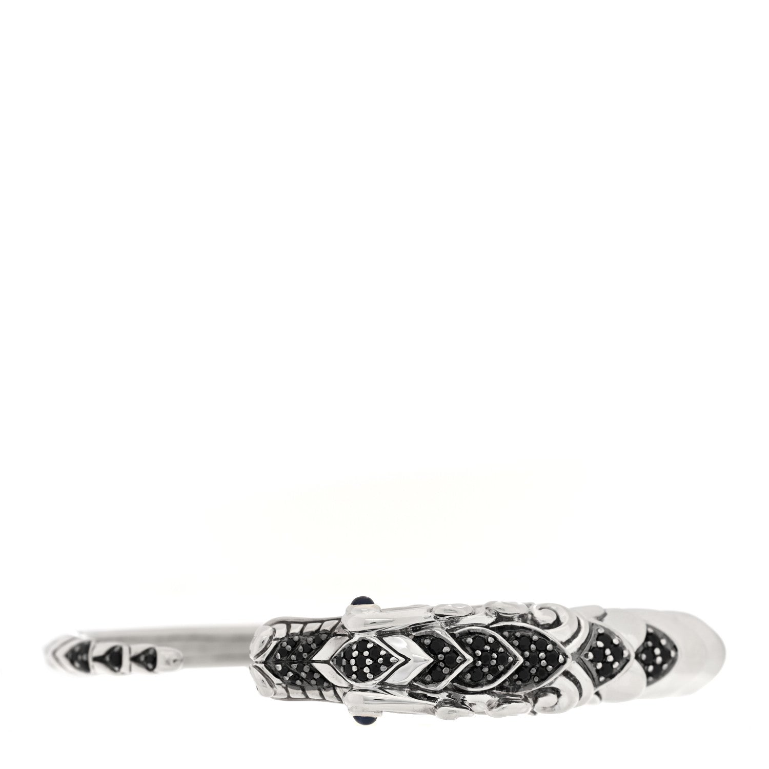 John Hardy Sterling Silver Black Spinel Sapphire Naga Dragon Bracelet 2 of 4
