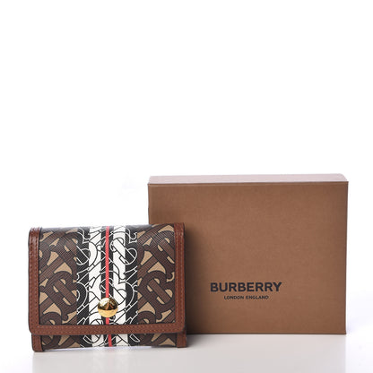 Burberry E-Canvas Monogram Stripe Small Lancaster Folding Wallet Bridle Brown 8 of 8