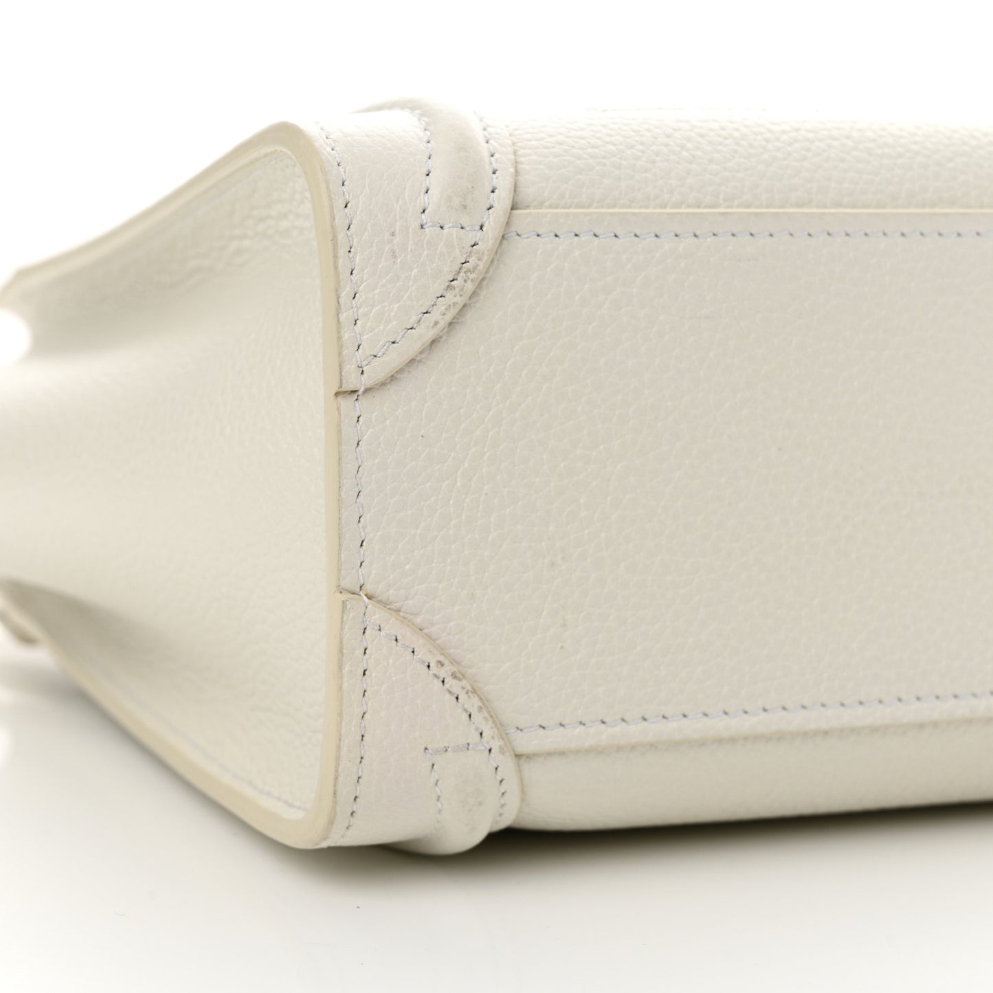 Drummed Calfskin Nano Luggage White
