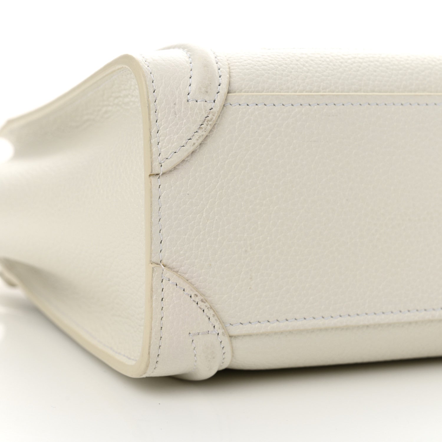 Celine Drummed Calfskin Nano Luggage White 9 of 15