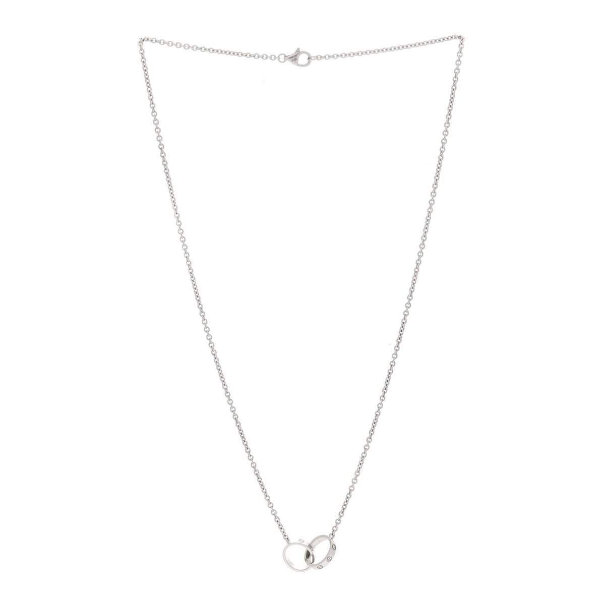 18K White Gold Interlocking LOVE Necklace