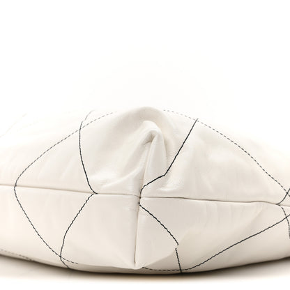Chanel Shiny Calfskin Quilted Chanel 22 White Black 11 of 11