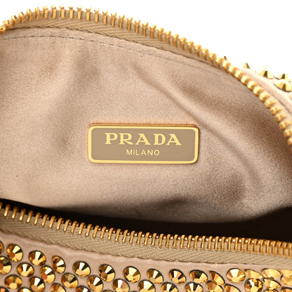 Prada Satin Crystal Re-Edition 2005 Shoulder Bag Platino 6 of 14
