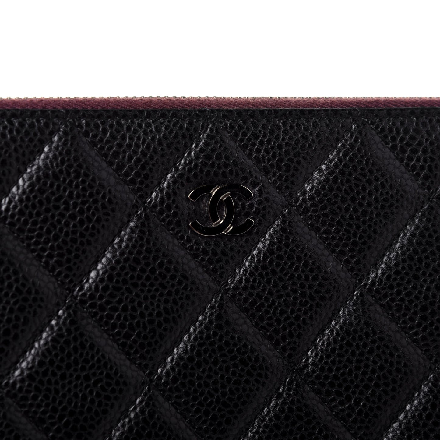 Caviar Quilted Large Cosmetic Case Black