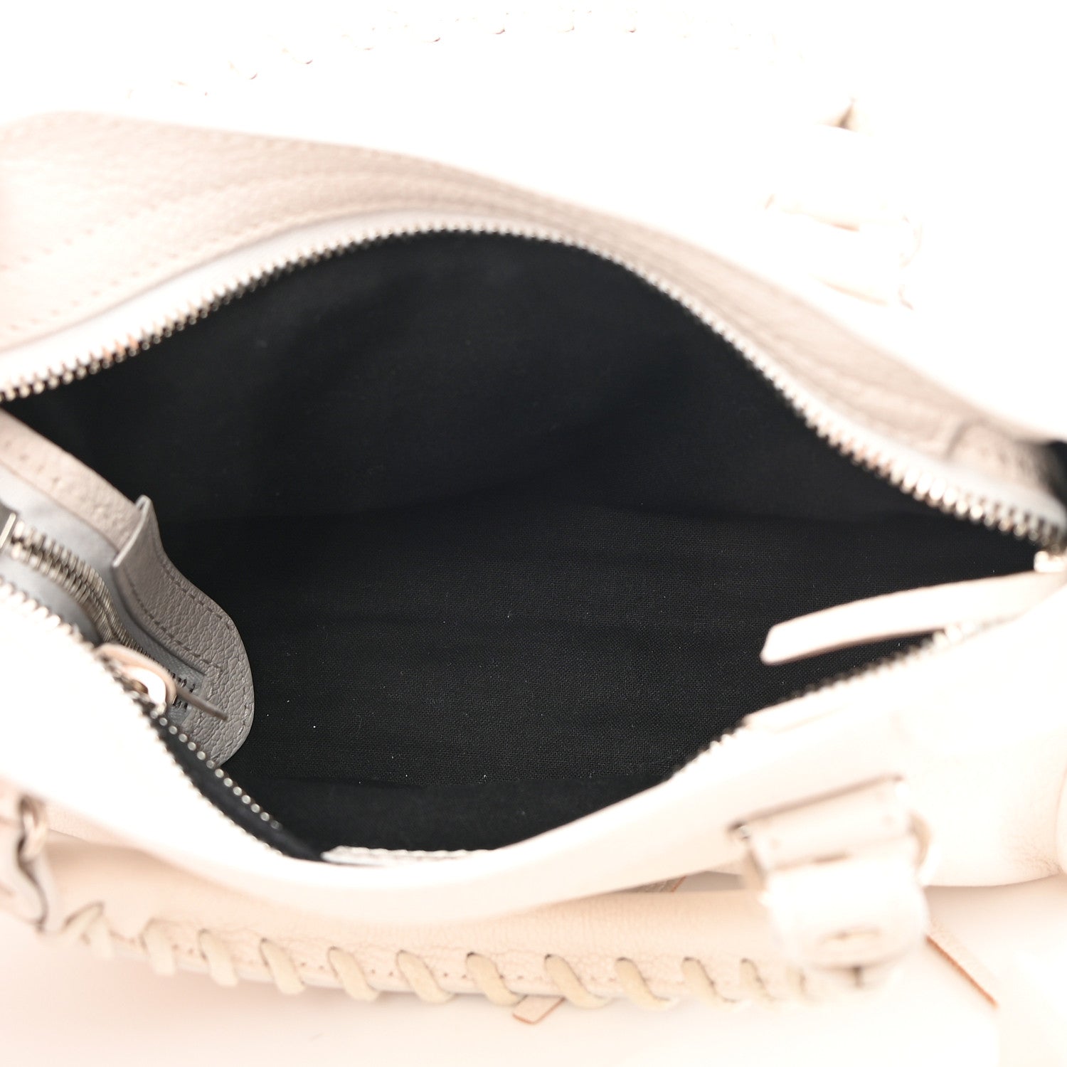 Balenciaga Shiny Goatskin Silver Metallic Edge Hardware Mini City Blanc Neige 7 of 9
