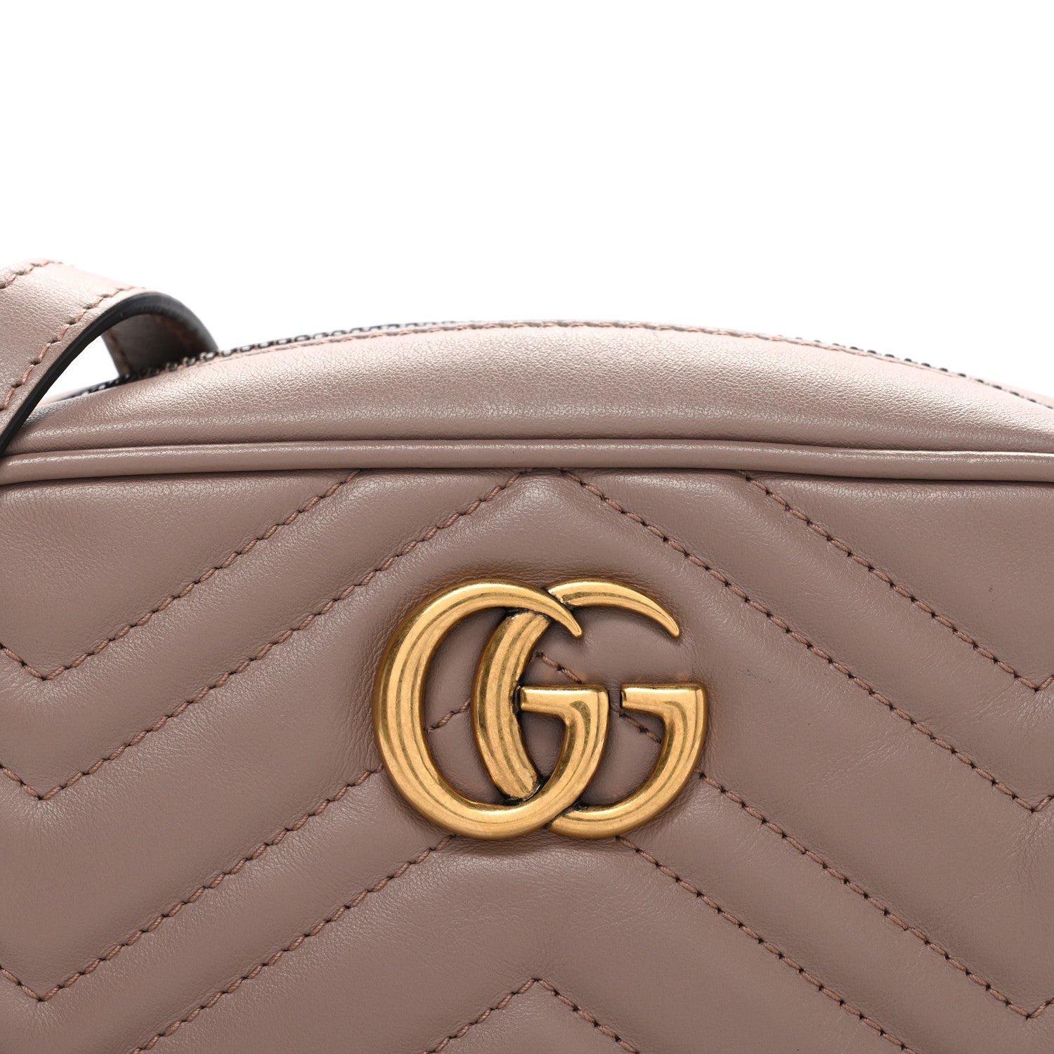 Gucci Calfskin Matelasse Mini GG Marmont Chain Shoulder Bag Porcelain Rose 8 of 10