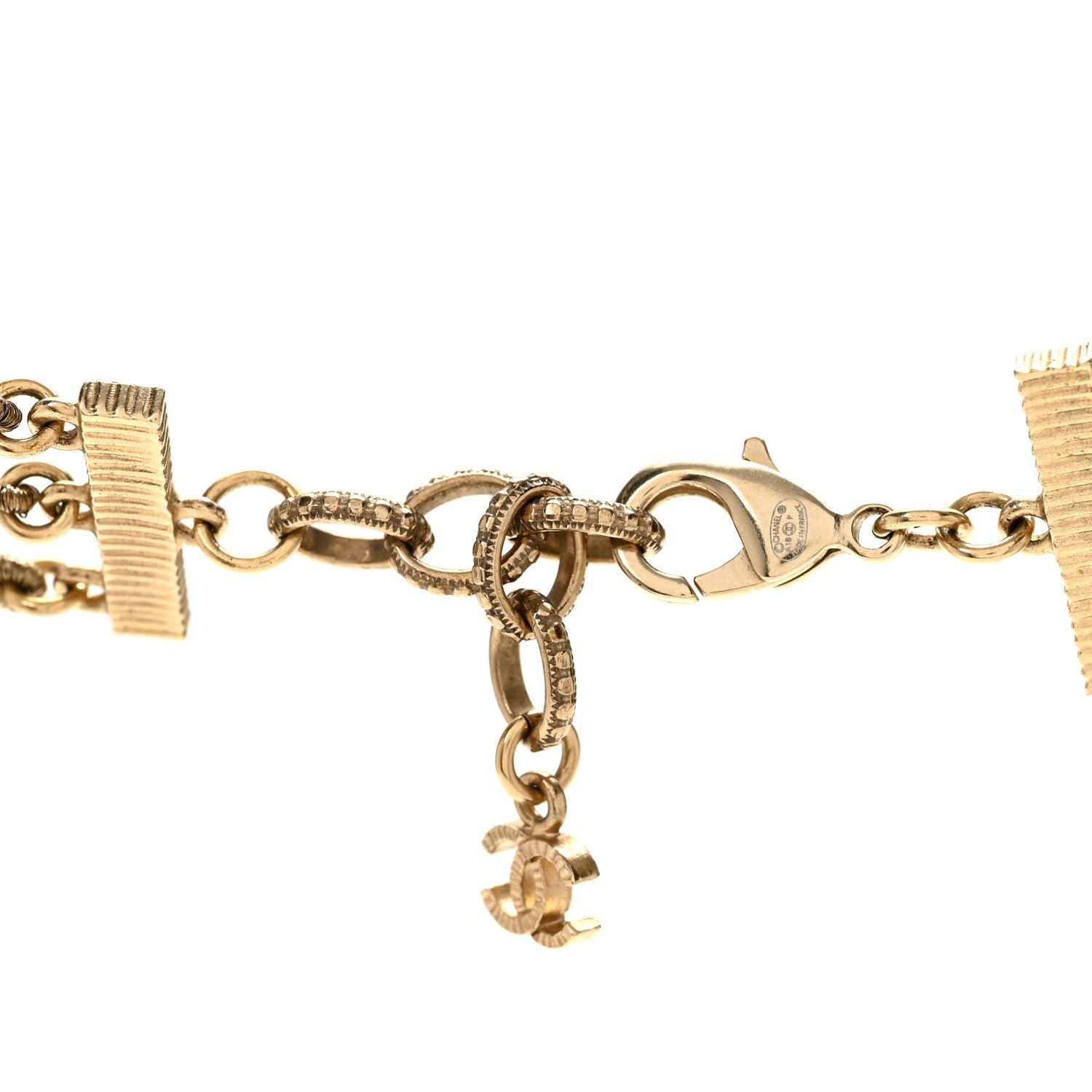 Chanel Metal Pearl Crystal Graduated CC Multi Strand Necklace Gold 5 of 5