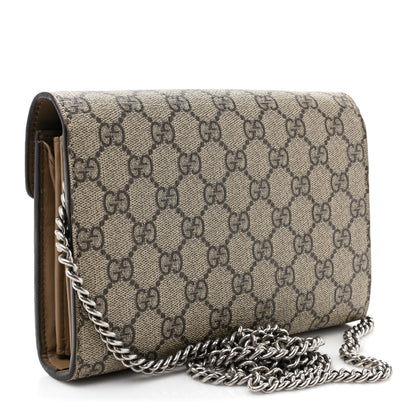 Gucci GG Supreme Monogram Mini Dionysus Chain Wallet Beige Taupe 3 of 17