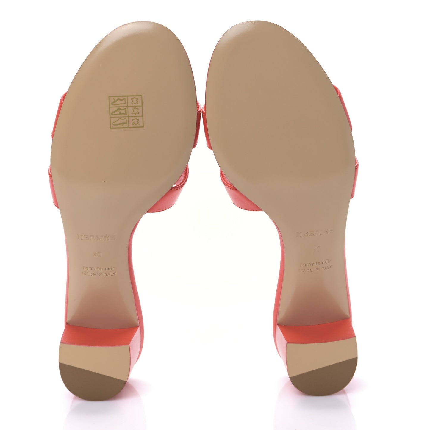 Calfskin Oasis Sandals 40 Coquelicot