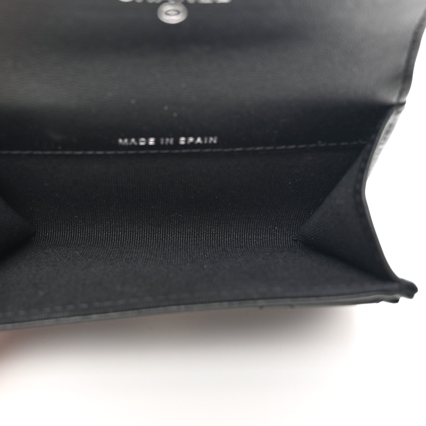 Lambskin Quilted Flap Crystal Star Card Holder Wallet Black