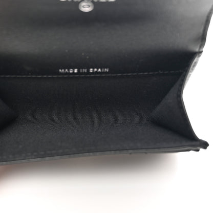 Chanel Lambskin Quilted Flap Crystal Star Card Holder Wallet Black 5 of 9