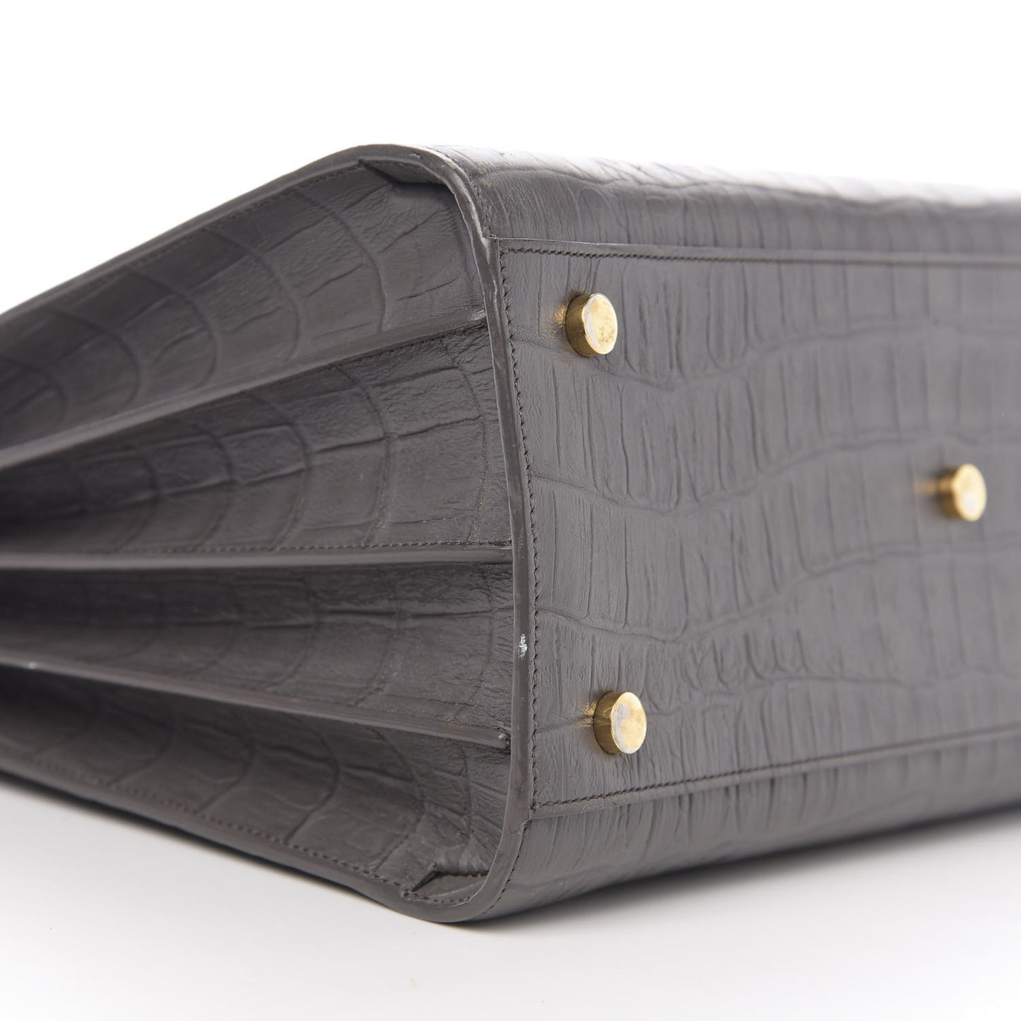 Calfskin Crocodile Embossed Small Sac De Jour Earth