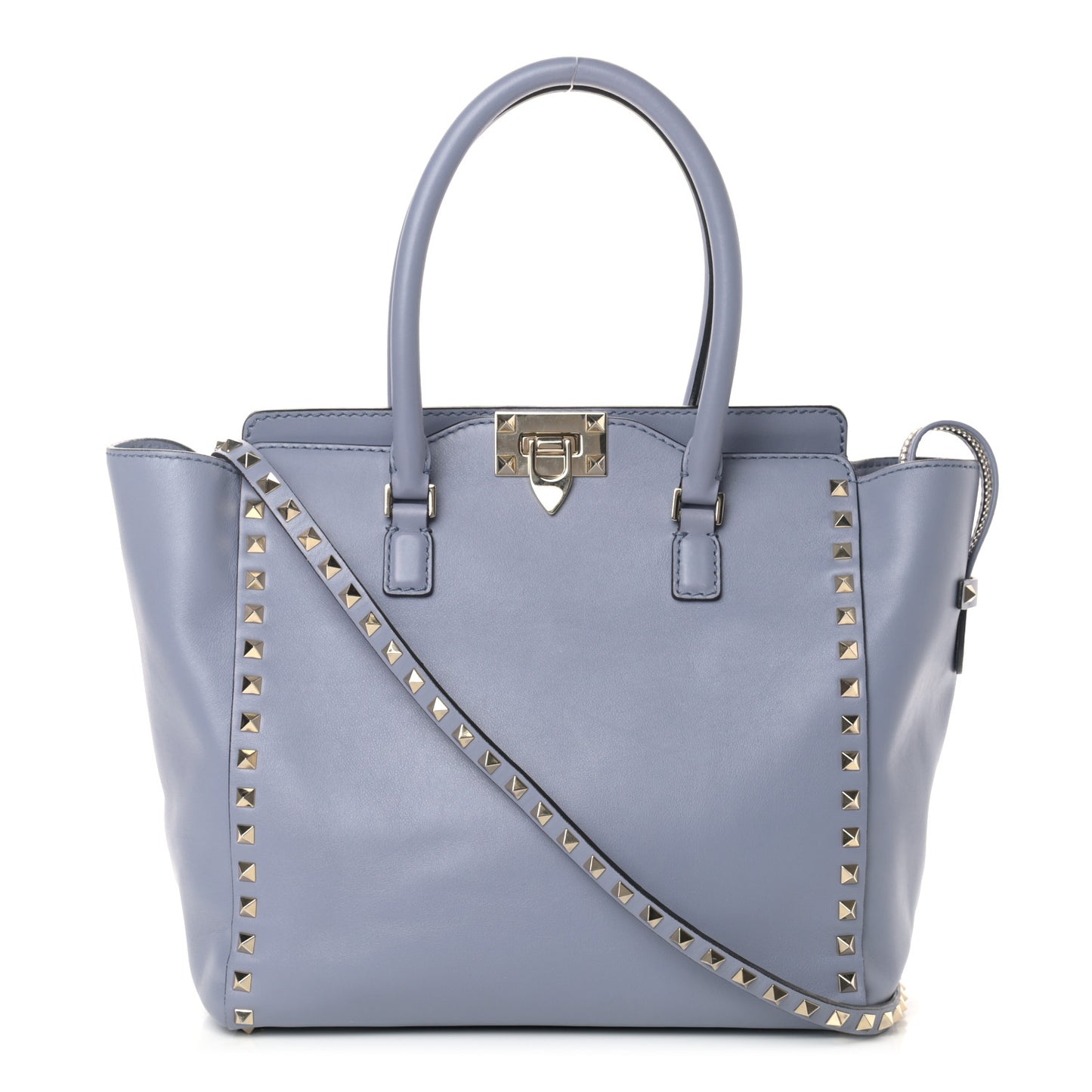 Vitello Rockstud Double Handle Tote London Stone