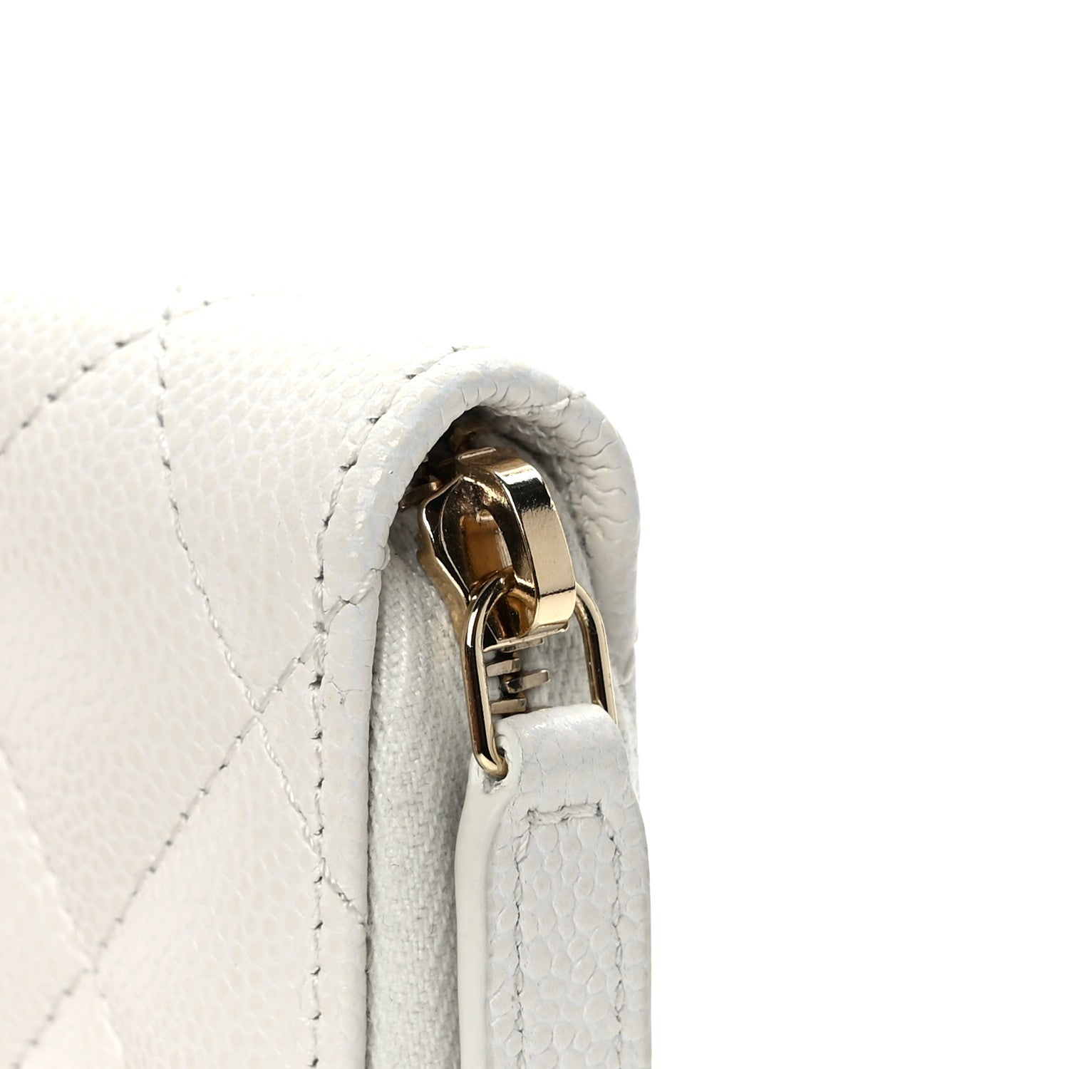 Chanel Caviar Quilted Classic Zipped Coin Purse White 8 of 9