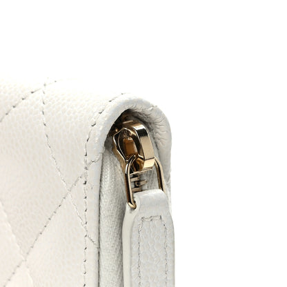 Chanel Caviar Quilted Classic Zipped Coin Purse White 8 of 9