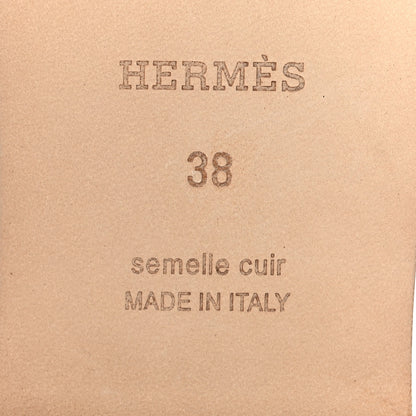 Hermes Epsom Oran Sandals 38 Bleu Glacier 8 of 9