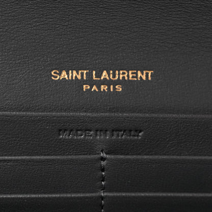 Saint Laurent Lambskin Quilted Monogram Large Gabbie Flap Wallet Storm 6 of 8