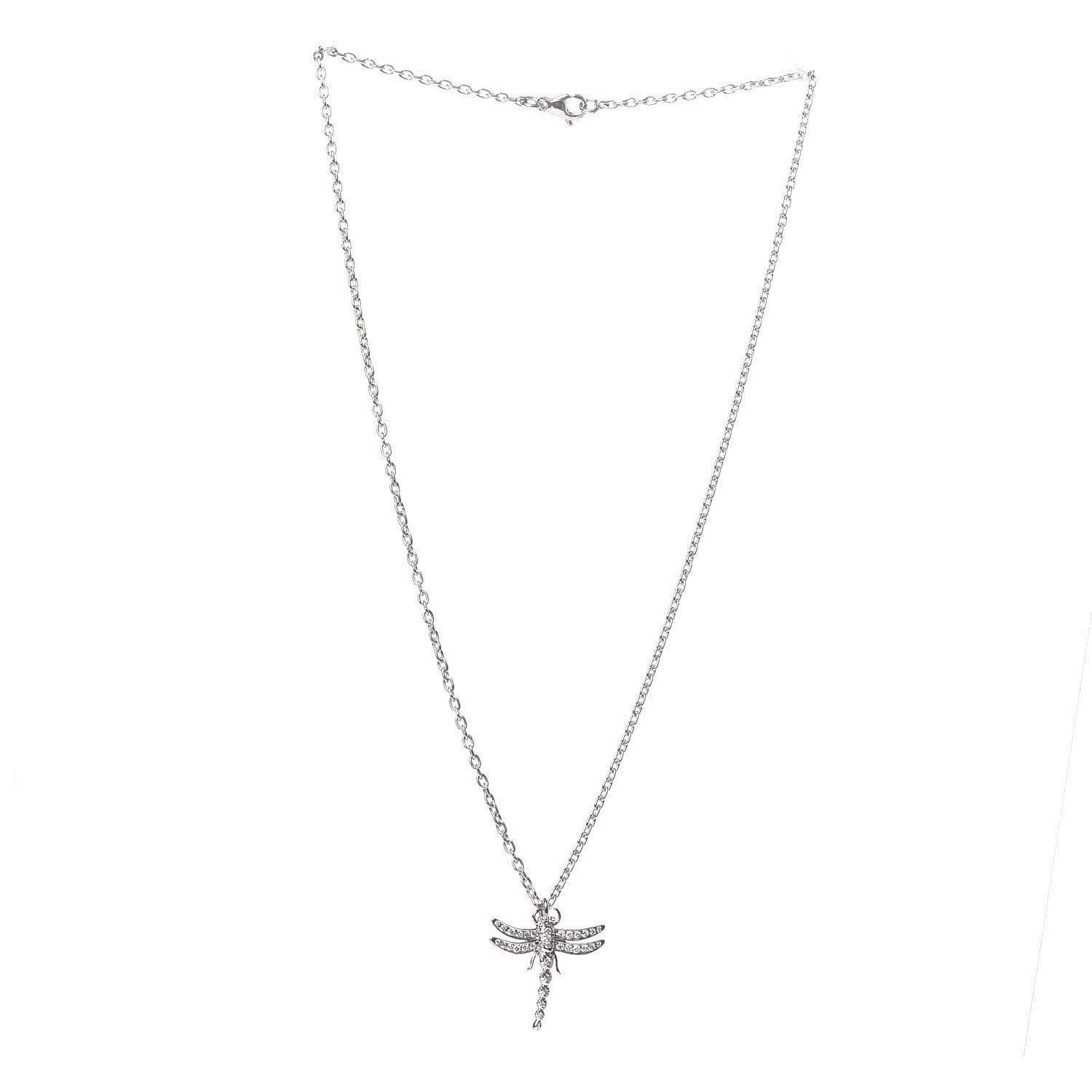 Tiffany Platinum Diamond Dragonfly Pendant Necklace 3 of 6