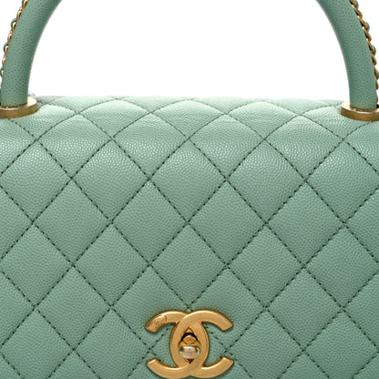 Chanel Caviar Quilted Small Coco Chain Handle Flap Light Green 8 of 10