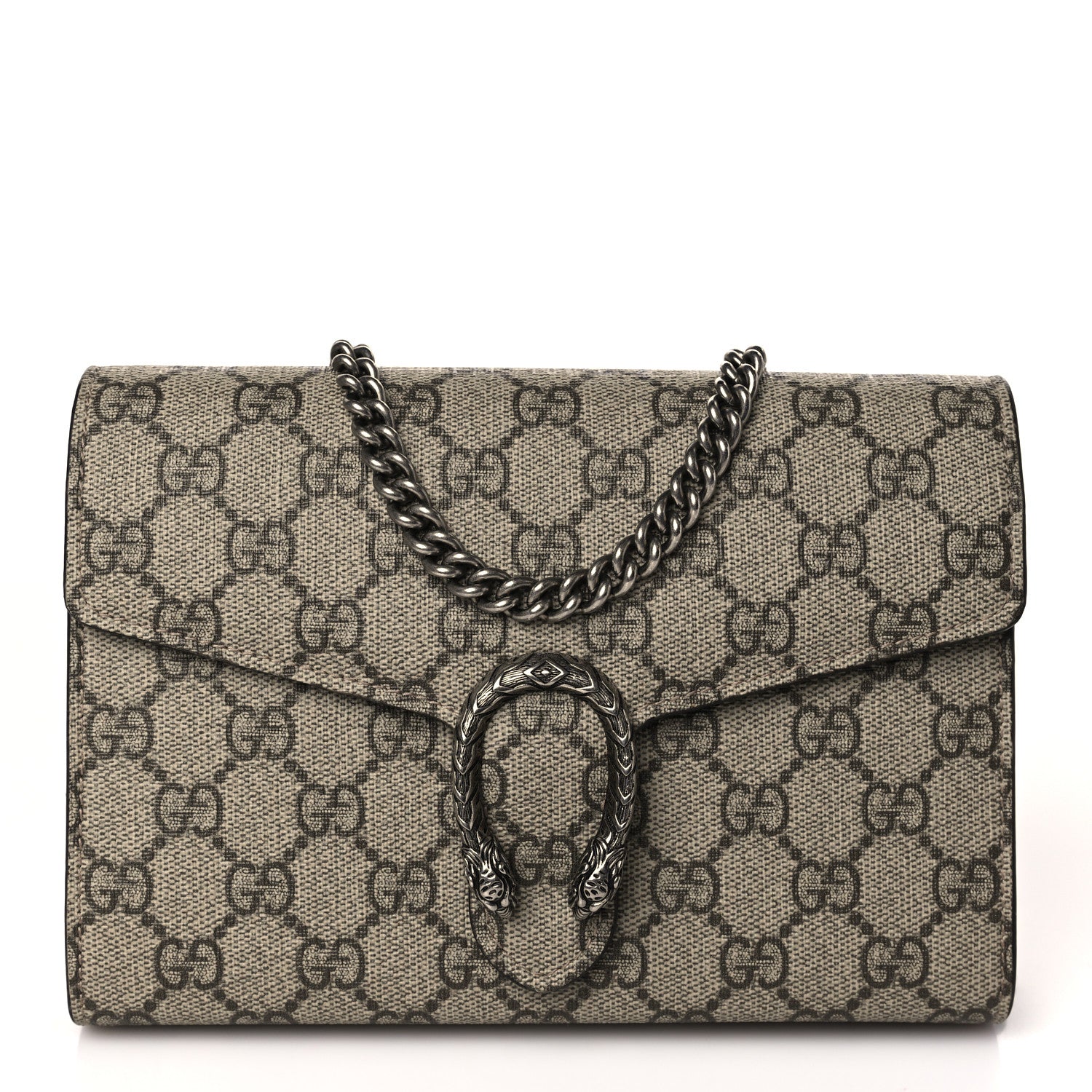 Gucci GG Supreme Monogram Mini Dionysus Chain Wallet Beige Taupe 1 of 10
