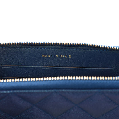 Chanel Iridescent Caviar Quilted Medium Zip Around Wallet Dark Blue 7 of 11