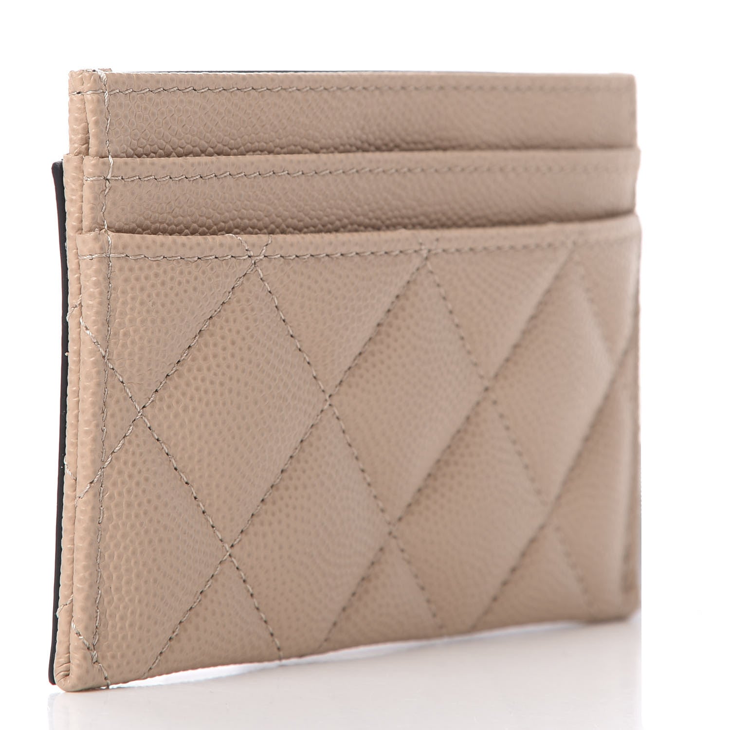 Chanel Caviar Quilted Filigree Card Holder Beige Black 3 of 11