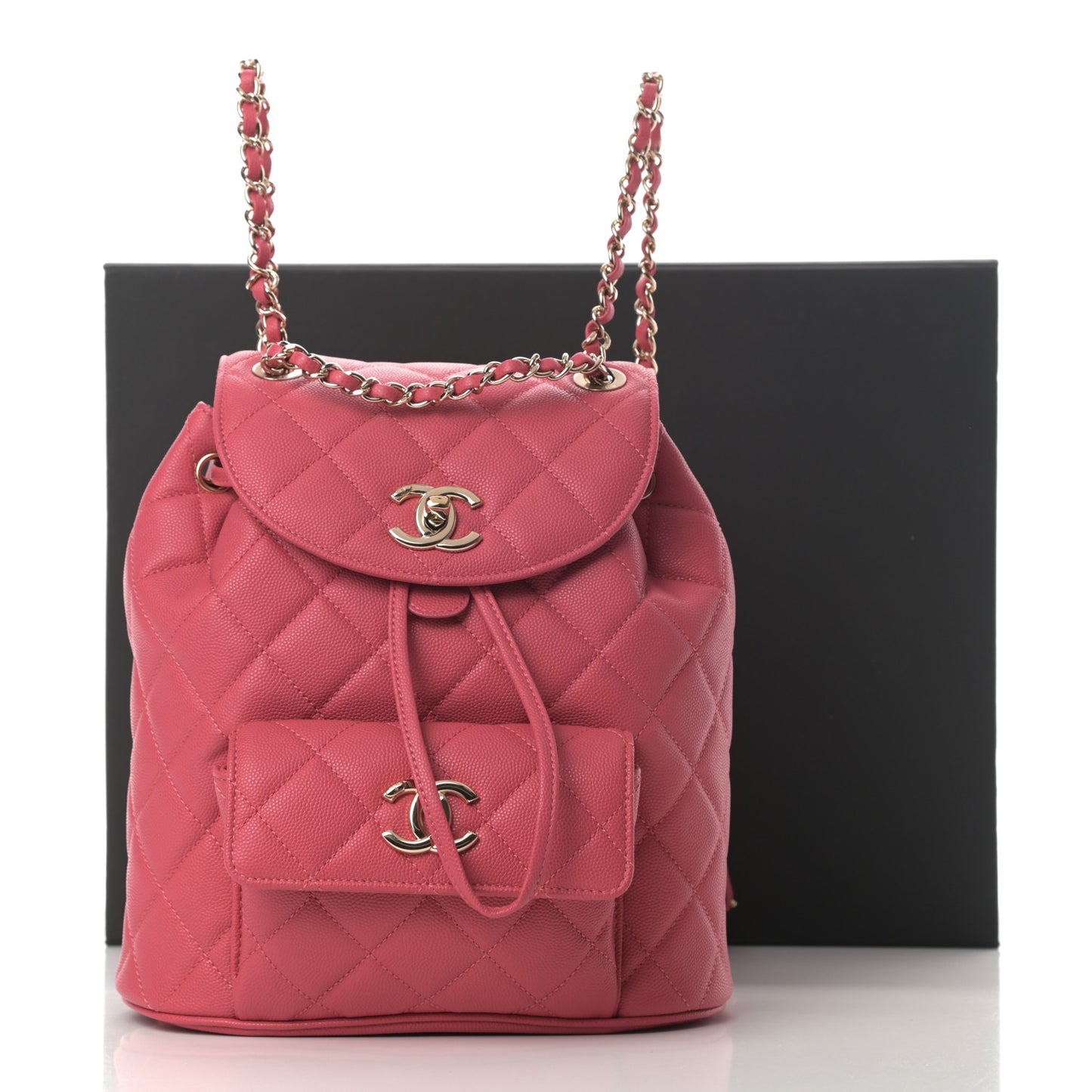 Caviar Quilted Backpack Bag Pink