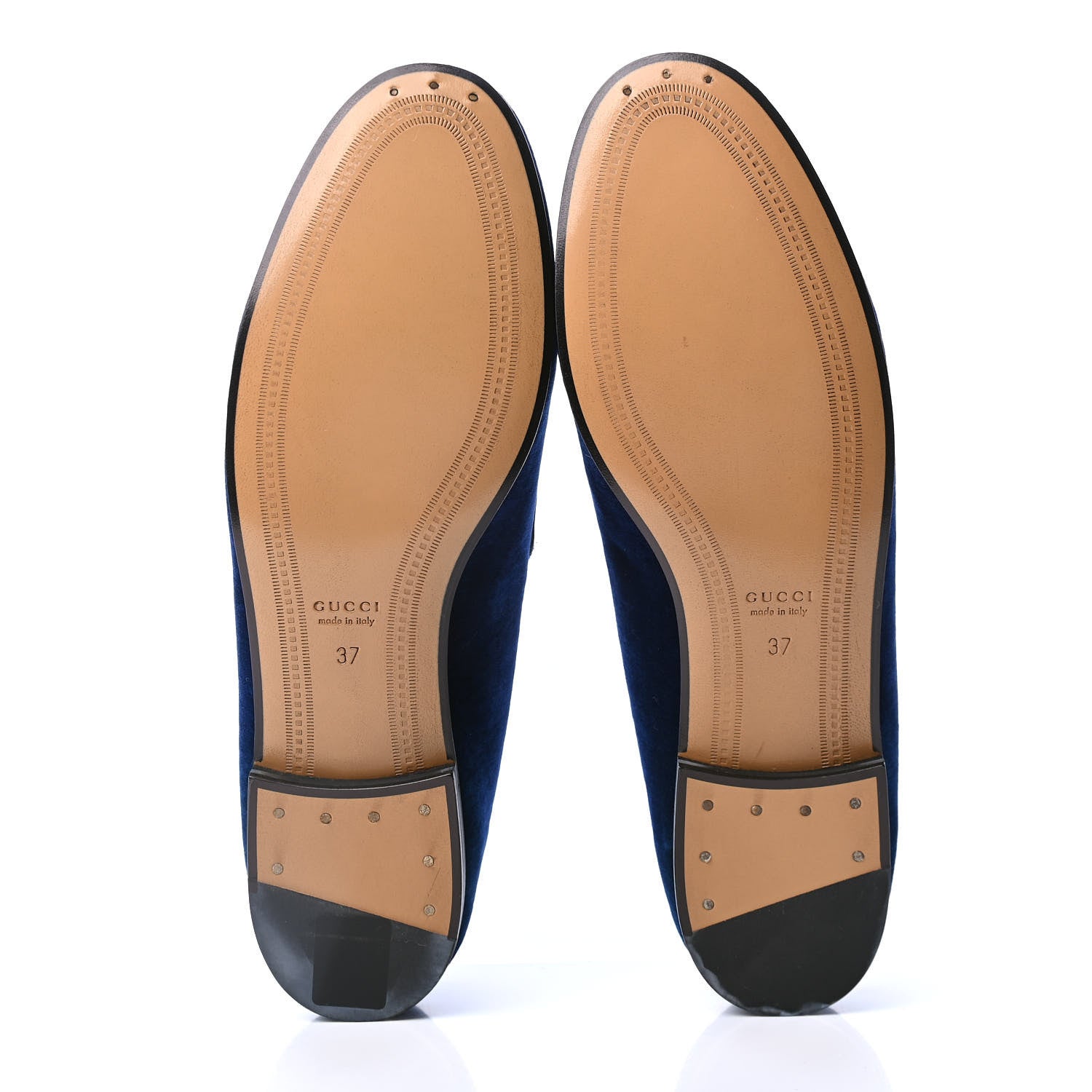 Gucci Velvet Horsebit Womens Jordaan Loafers 37 Blue Cobalt 4 of 4